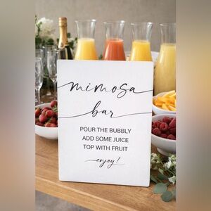 Elegant White Mimosa Bar Sign